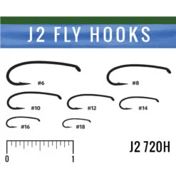 J2 720H Heavy Curved Nymph Hook -JS Fly Fishing HK 012730 0000 8
